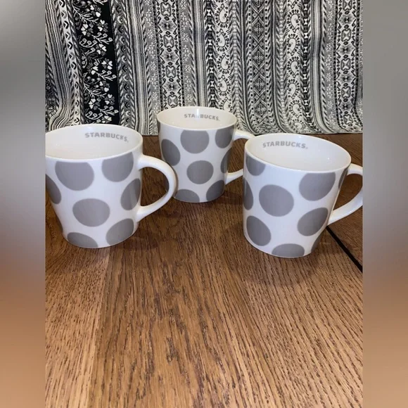 2005 STARBUCKS COFFEE CANISTER SET Cookie/Storage Jar and 3 Mugs